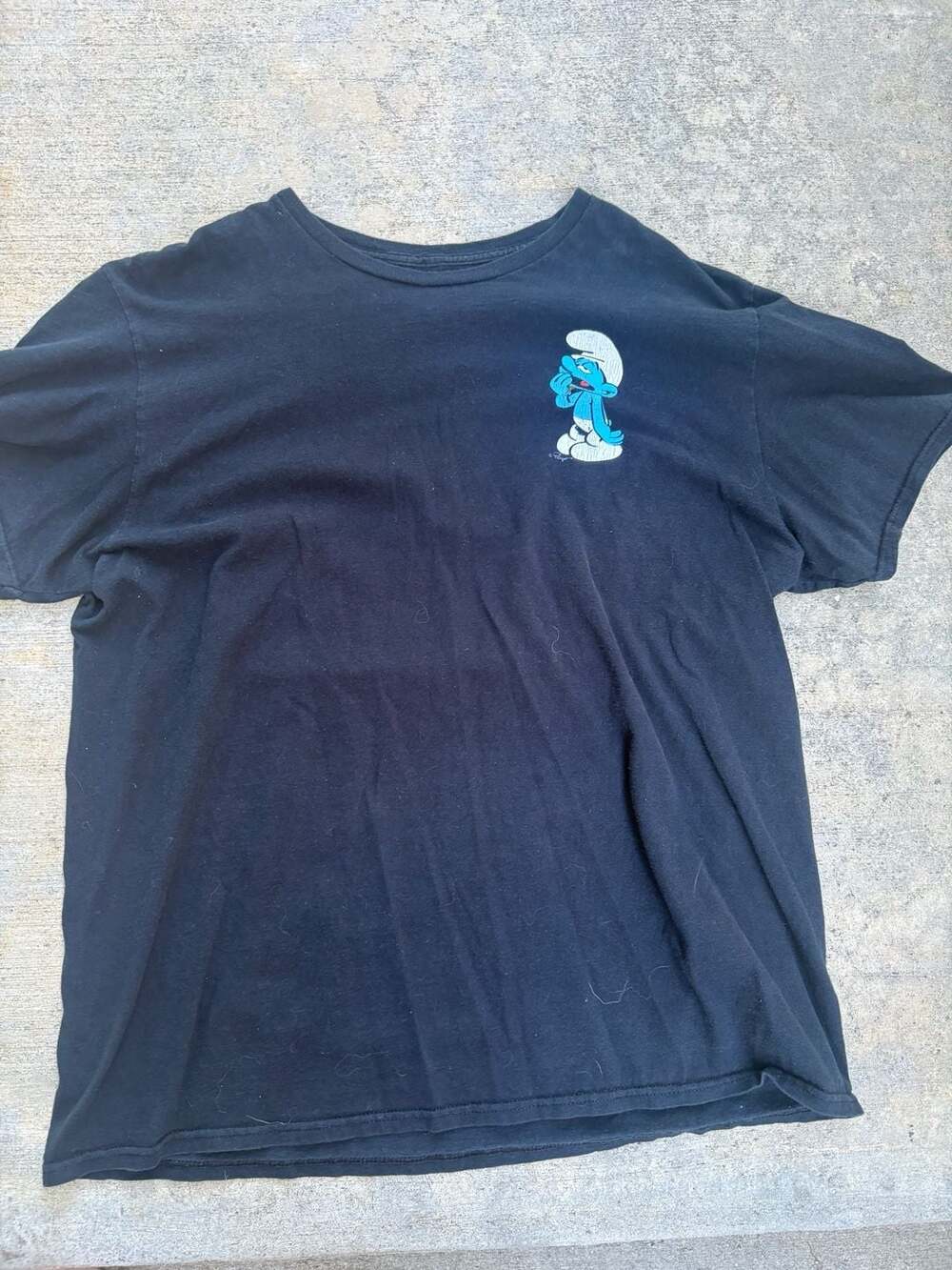 The Smurfs Lazy Sleepy Smurf Mushroom Graphic T-Shirt Black XL